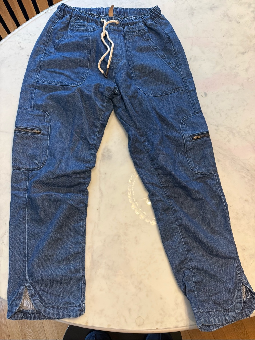 Pilcro and the Letterpress Indigo Drawstring Ankle Jeans size small